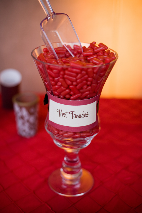 red hot tamale candies - wedding photo by Melissa Jill Photography